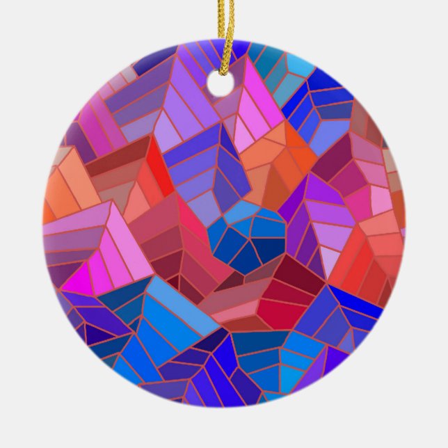 Fantasy Mountains View från Himlar Julgransprydnad Keramik (Framsidan)