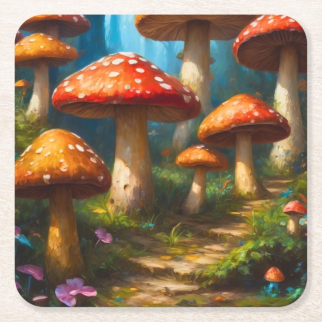 Fantasy Mushrom Papper Underlägg (Framsidan)