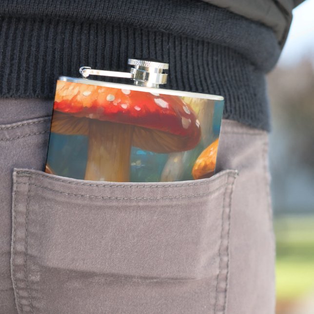 Fantasy Mushrom Vinyl Wrapped Flask Fickplunta (In Situ)