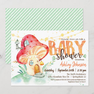 Fantasy Mushroom Baby Shower-inbjudan Inbjudningar
