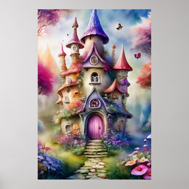 Fantasy Mushroom House Poster (Framsidan)