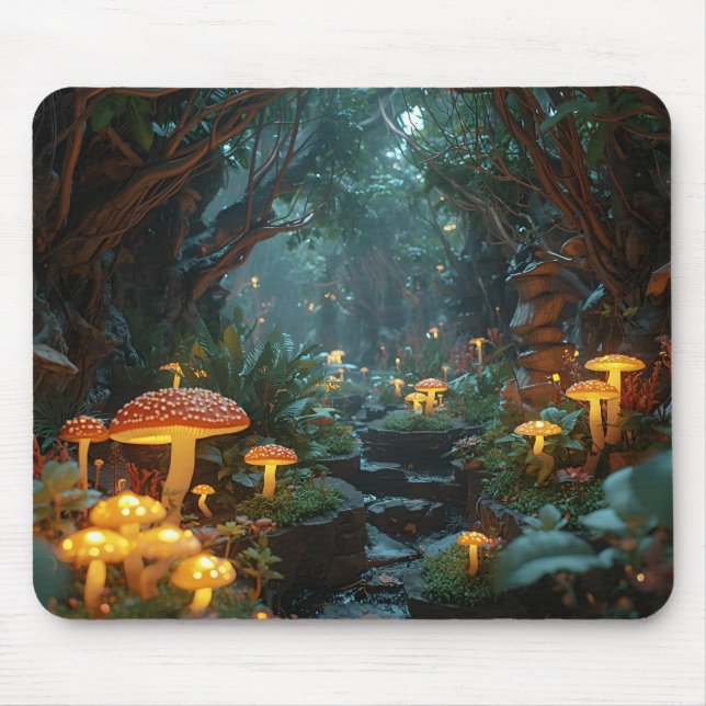 Fantasy Mushroom River - Whimsical Natt Lands Musmatta (Framsidan)