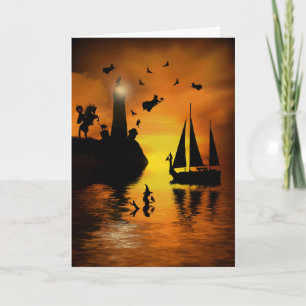 Fantasy, Mystical Nautical Witches Halloween Kort