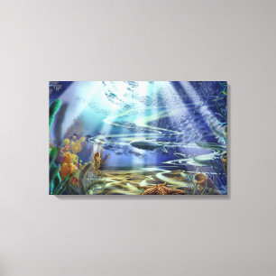 Fantasy Ocean Golv 16x25 Wrapped Canvas