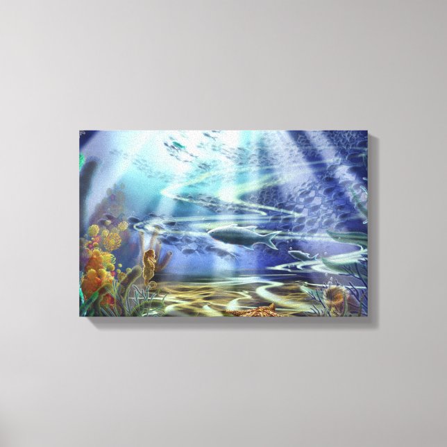 Fantasy Ocean Golv Wrapped Canvas (Framsida)