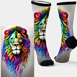 Fantasy Paint Drift Bright Rainbow Färg Lejon Leo