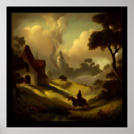 Fantasy Painting 2 - Mellanliggande liggande Poster