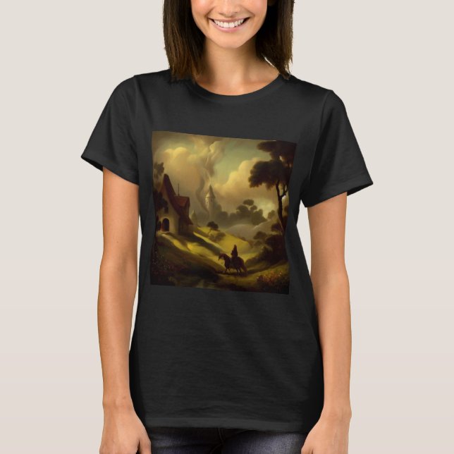 Fantasy Painting 2 - Mellanliggande liggande T Shirt (Framsida)