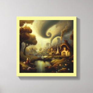 Fantasy Painting 5 - Bylandscape Canvastryck