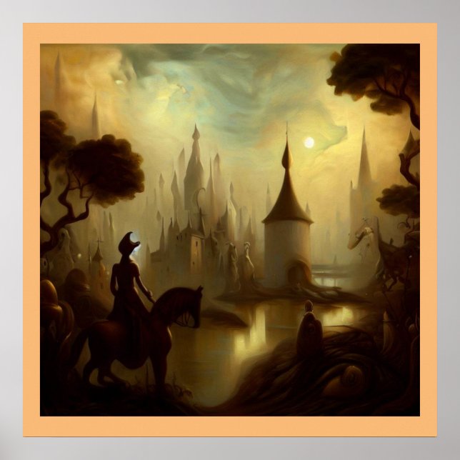 Fantasy Painting 8 - Horseback Rider Poster (Framsidan)