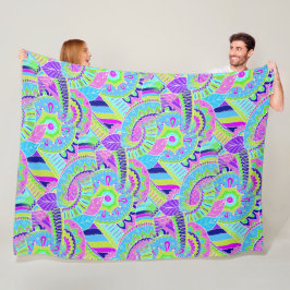 Fantasy Paisley Ornaments Seamless Mönster 1 Fleecefilt