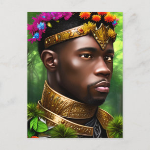 Fantasy Paladin Black Manar Porträtt Vykort