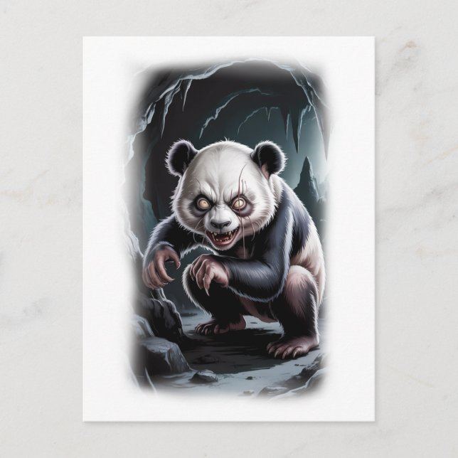 Fantasy Panda Parody Movie Character on a White Helg Vykort (Framsida)