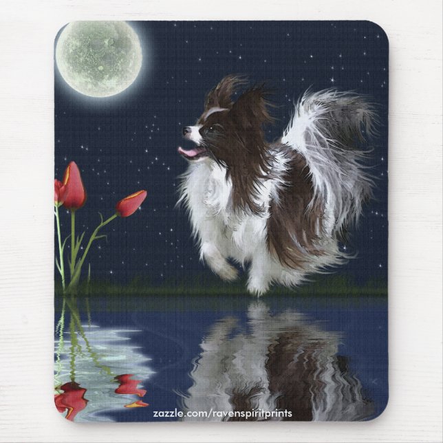 FANTASY PAPILLON HUND Mousepad Musmatta (Framsidan)
