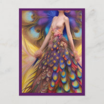 Fantasy Peacock Bröllop Dress Fairytale Woodland