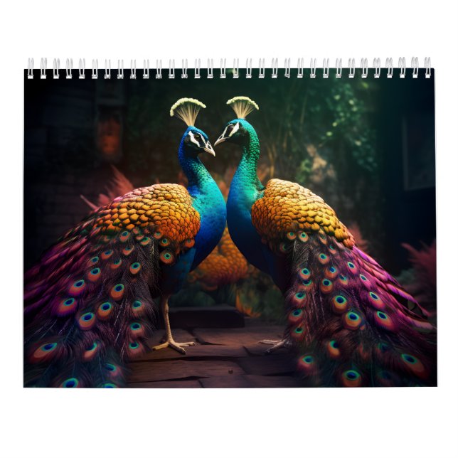 Fantasy Peacocks Calendar Kalender (Baksida)