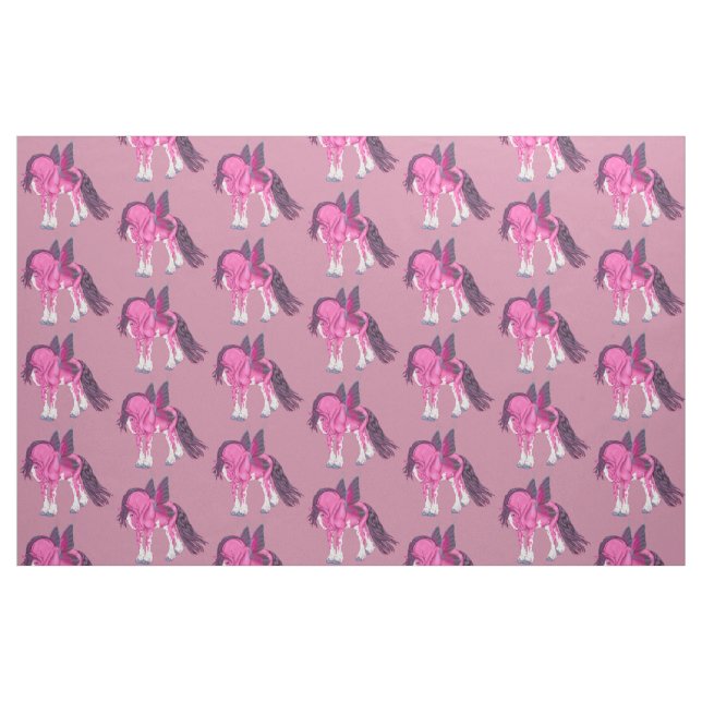 Fantasy Pixie Fairy Clydesdale Horse Tyg (Fat Quarter)