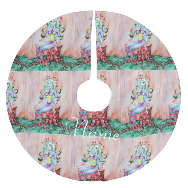 Fantasy Pixie Fairy Thunder_Cove Julgransmatta Borstad Polyester (Framsidan)