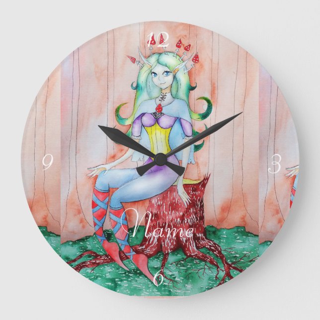 Fantasy Pixie Fairy Thunder_Cove Stor Klocka (Framsida)