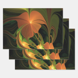 Fantasy Plant Abstrakt Grönt Rust Brown Fractal