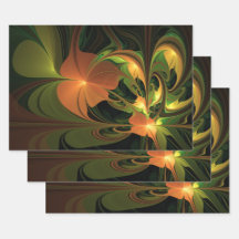 Fantasy Plant Abstrakt Grönt Rust Brown Fractal