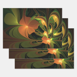 Fantasy Plant Abstrakt Grönt Rust Brown Fractal