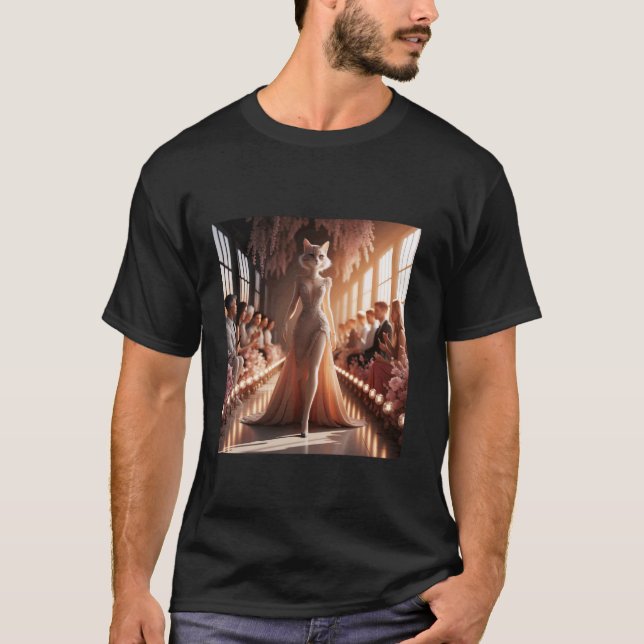 Fantasy Podium Vacker Katt T Shirt (Framsida)