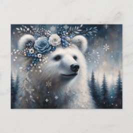 Fantasy Polar Bear Winter Wonderland Vykort