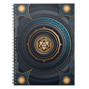 Fantasy Polyhedral D20 Dice Tabletop RPG Anteckningsbok