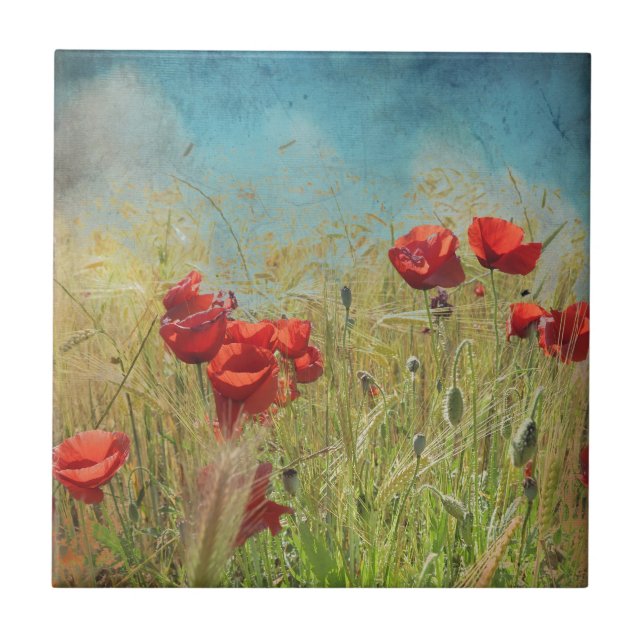 Fantasy poppies kakelplatta (Framsidan)