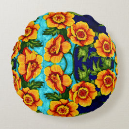 Fantasy Poppies Kastkudde Rund Kudde