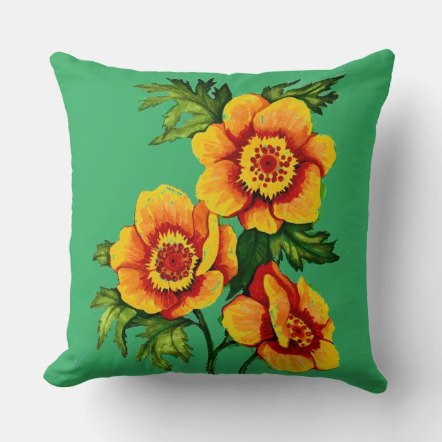 Fantasy Poppies Kudde (Framsida)