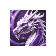 Fantasy Porträtt i Lila & White Dragon