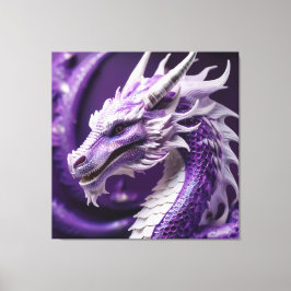 Fantasy Porträtt i Lila & White Dragon Canvastryck