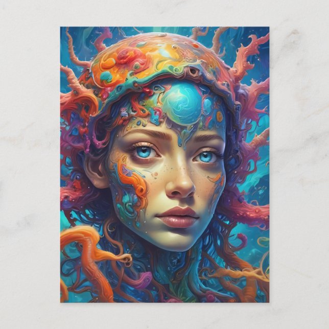 Fantasy Porträtt Vykort (Framsida)