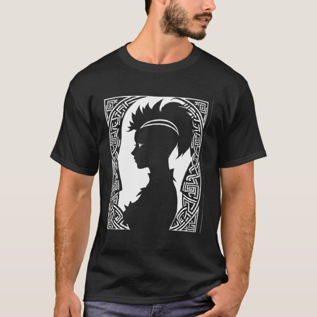 Fantasy Post Punk Celtic Tribal Batcave Girl Gothi T Shirt (Framsida)