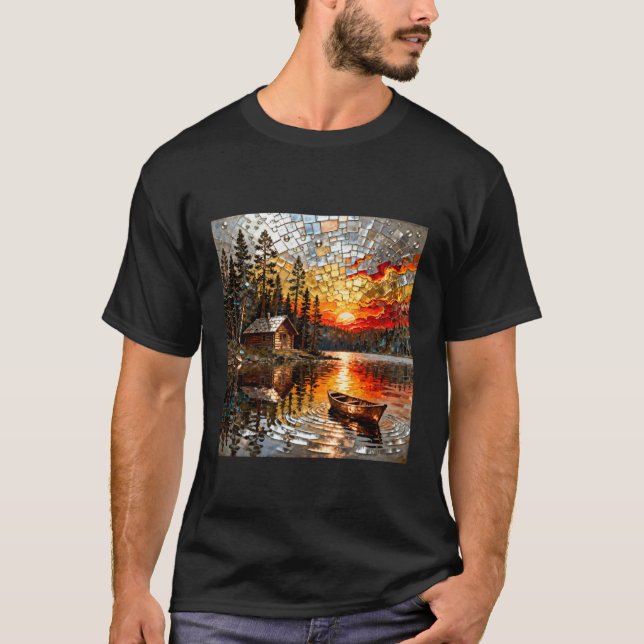 Fantasy Präglat Metallandskap T Shirt (Framsida)