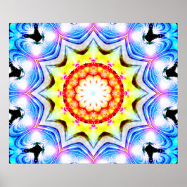 Fantasy Priest Mage Magic Vibrant Mandela Poster