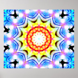 Fantasy Priest Mage Magic Vibrant Mandela Poster