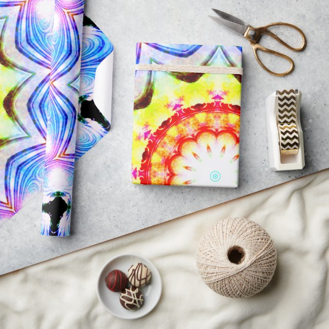 Fantasy Priest Mage Magic Vibrant Mandela Presentpapper (Hantverk)