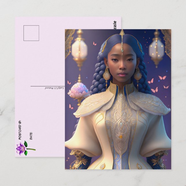 Fantasy Princess, Postcross Vykort (Fram/baksida)
