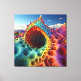 Fantasy Psychedelic Snakehole på en ödslig planet Canvastryck