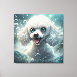 Fantasy Pudel - Premium Wrapped Canvas (glapp)