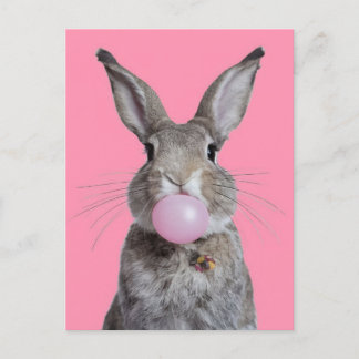 Fantasy Rabbit Chewing Bubble Gum Vykort