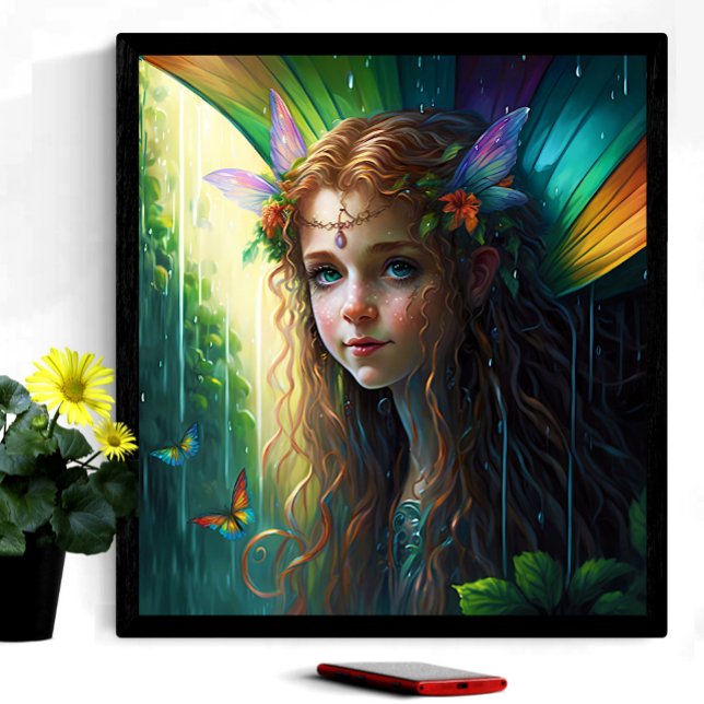 Fantasy Rainbow Fairy Girl Poster (Skapare uppladdad)