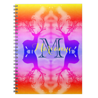 Fantasy Rainbow Forest Dream Hjort Anteckningsbok