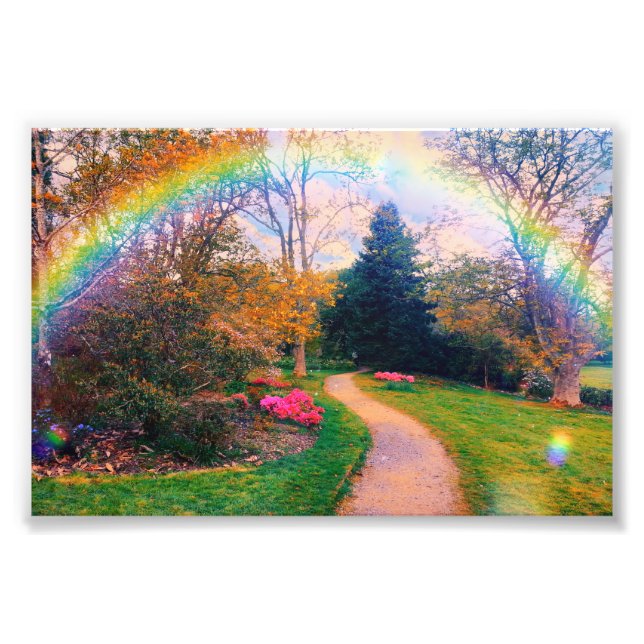 Fantasy Rainbow Garden Fototryck (Framsidan)