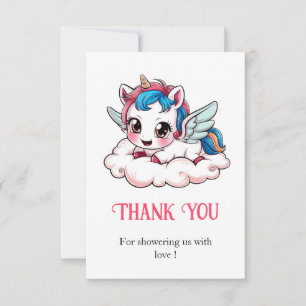 Fantasy Rainbow Unicorn Baby Shower Tack Kort
