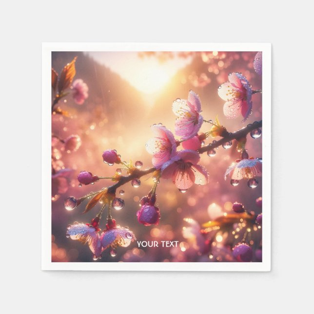 Fantasy Raindrops Cherry Petals Pappersservett (Framsidan)