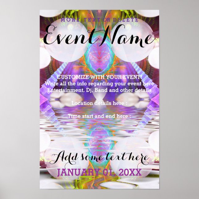 Fantasy Rave Event Anpassningsbar Affischmall #1 Poster (Framsidan)